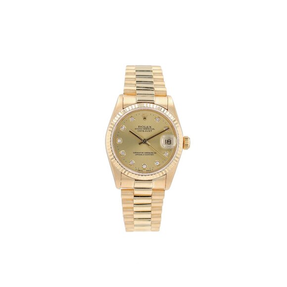 Rolex Datejust 68278 31mm Champagne Diamonds (O.S) Dial Fluted Bezel President - Picture 1 of 10